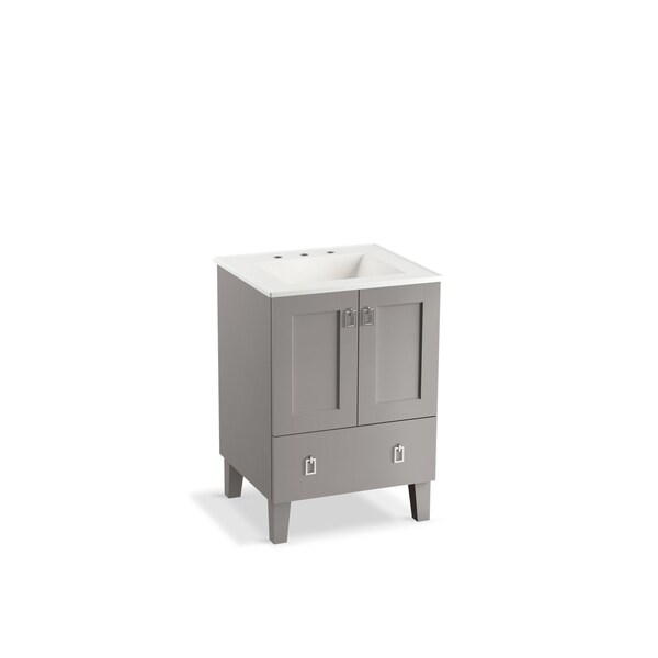 Kohler Vanity Cabinet, Free Standing, Mohair Gray, Mohair Grey, 34-1/2 in H, 24 in W 99527-LG-1WT - main